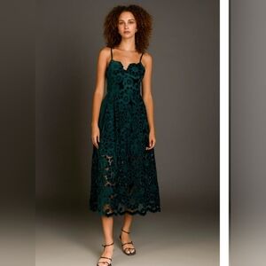 Endless Rose Women's Velvet Lace Midi Dress Sz M